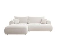 Selsey Divano ad angolo, divano letto, divano letto, con spazio di archiviazione, funzione sonno, facile da pulire, schiuma di poliuretano a forma di L, destra, OVO, crema Boucle Abriamo