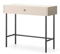 Selsey Divenos - Tavolo da toeletta, 93 cm, con cassetto, gambe in metallo, verniciato a polvere, colore: grigio/beige