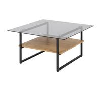 Selsey Hideko - Tavolino bicchiere - con una mensola - nero/rovere - industriale
