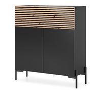 Selsey Lammelo - Cassettiera alta, nero/quercia, 92 cm