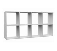 Selsey Malax mensola da parete 75x147x30 cm, 8 scomparti, legno laminato, colore bianco, stile moderno/classico, modulare alto/basso, da montare.