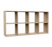 Selsey Malax mensola da parete 75x147x30 cm, 8 scomparti, legno laminato, colore rovere Sonoma, stile moderno/classico, modulare alto/basso, da montare.