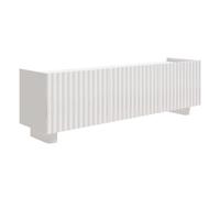 Selsey Mobile Porta TV Bianco Lucido 144 cm Design Moderno con Scanalature Arredative Struttura Pannello Laminato e MDF Sistema Push-to-Open Ideale per Soggiorno o Sala TV