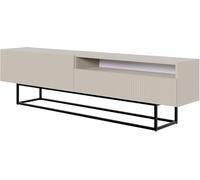 Selsey Mobile TV Mobile Porta TV 175 cm Con Piedini Neri Facciata Fresata Grigio Beige Veldio