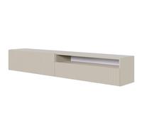 Selsey Mobile TV Mobile Porta TV 175 cm Sospeso Scomparto Aperto Facciata Fresata Grigio Beige Veldio