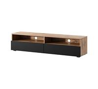 Selsey REDNAW - Mobile TV/Mobile soggiorno - design moderno - rovere wotan/nero lucido - 140 cm