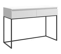 Selsey Scrivania per computer con 2 cassetti, telaio in metallo, 120 x 50 x 80 cm, bianco con gambe nere