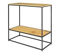 Selsey Seaford - Tavolo consolle con ripiano, stile industriale, rovere/nero, 80 x 80 x 36 cm