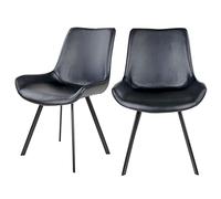 Selsey Sedia da sala da pranzo, con rivestimento in similpelle, colore: nero