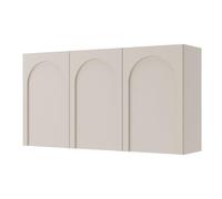 Selsey Sideboard Arkadia Grau-Beige 81 x 150 x 35 cm - Grifflos mit Tip-On-Technology - 6 Fächer - Modernes Design mit Bögen - Laminatplatte Robust & Pflegeleicht - Eigenmontage