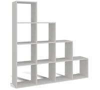 Selsey Stufenregal Stepi 153x153x30 cm - Mensola da parete flessibile - Laminierte Spanplatte, PVC-Kanten - Per soggiorno, ufficio, corridoio Bianco, da montare - Ideale come divisorio