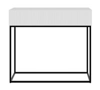 Selsey Tavolo consolle con cassetto, tavolino da 90 cm, tavolo da toaletta Veldio bianco gambe nero