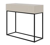 Selsey Tavolo consolle con cassetto, tavolino da 90 cm, tavolo da toaletta Veldio grigio beige gambe nero