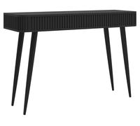 Selsey Tavolo da toeletta, tavolo da toeletta, tavolo da toeletta, 113 cm, scanalato, push to open, chiusura morbida, nero, gambe nere ovarlo