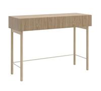 Selsey Tavolo da trucco in piedi su gambe in legno, 110 x 79 cm, con 2 cassetti in rovere oliato Nolie