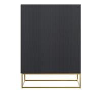 Selsey VELDIO - Cassettiera alta a due ante - 90 cm - nero