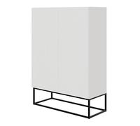 Selsey Veldio - Cassettiera da 90 cm, 2 ante, 3 scomparti, colore: Bianco gambe nere