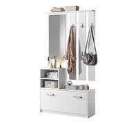 Selsey Verion - Set da ingresso - con specchio - 6 appendini - bianco - moderno