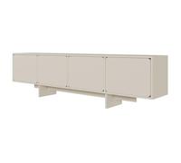 Selsey Wuwu - Armadietto TV basso con 4 ante e scomparti push to open, 200 cm, colore: grigio/beige