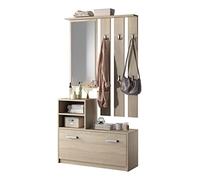 Selsey Yesfir - Set da ingresso - con specchio - 6 appendini - rovere sonoma - moderno
