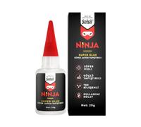 Selsil Ninja Super Glue, Adesivo Universale Monocomponente, 20g, Trasparente, Base Etile Cianoacrilato, per Gomma, Plastica, Metallo, Ceramica, Pelle, Marmo, Vetro