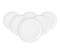 Seltmann Lido Black Line - Piatto da Colazione, Rotondo, 20 cm, 6 Pezzi