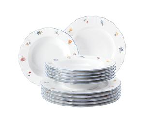 Seltmann Weiden 001.717236 - Servizio da tavola Sonate Nostalgie, 12 pezzi, 32,3 x 32,3 x 23,5 cm, colore: Bianco
