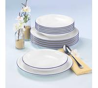 Seltmann Weiden 001.718873 Compact Blaurand - Servizio da tavola da 12 pezzi, 10795, per 6 persone, colore: Bianco