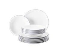 Seltmann Weiden 001.718873 Compact Blaurand - Servizio da tavola da 12 pezzi, 10795, per 6 persone, colore: Bianco