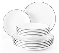 Seltmann Weiden Lido Black Line Speise-Set Rotondo 12-tlg