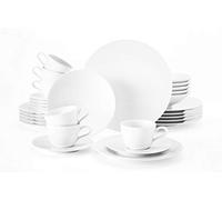 Seltmann Weiden 001.737480 - Servizio da tavola da 30 pezzi, serie Life include 6 piatti piani, piatti fondi, colazione, top e piattini, porcellana dura