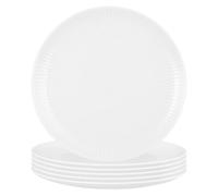 Seltmann Weiden Amina - Set di 6 piatti piani, 28 cm, rotondi, con motivo in rilievo, lavabili in lavastoviglie e microonde, in porcellana, colore: Bianco