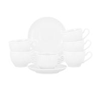 Seltmann Weiden Amina - Set di 6 tazze da caffè con piattini, 100 ml, in porcellana, colore: Bianco
