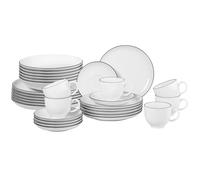 Seltmann Weiden Lido Black Line Set Combinato Rotondo 30 Pezzi.