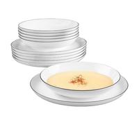Seltmann Weiden Lido Black Line Set Da Tavola Rotondo 12 Pezzi.