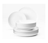 Seltmann Weiden | Servizio da tavola 12 pezzi | Lido uni | 6 piatti piani, 6 piatti fondi, bianco