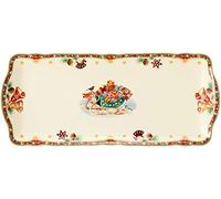 Seltmann Weiden Marieluise - Piatto per torta rettangolare, 34,5 x 15 cm, con rilievo, motivo nostalgico di Natale