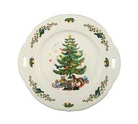 Seltmann Weiden Marieluise - Piatto rotondo per torta natalizio, 27,1 x 25,8 x 2,6 cm, colore: Verde/Multicolore