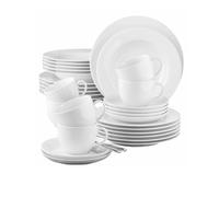 Seltmann Weiden Van Well - Servizio da tavola combinato da 30 pezzi, per 6 persone, serie Rondo, include 6 piatti piani, 6 piatti piani, 6 piatti fondi, 6 piatti da colazione, 6 piattini da caffè e piattini