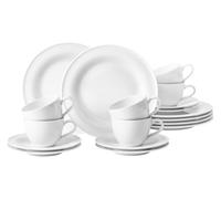 Seltmann Weiden Servizio 18 Pezzi, per Un Massimo di 6 Persone, Serie Beat, 6 Piatti da Colazione, piattini e tazzine da caffè, 0.26 Litri, Porcellana Dura, Bianco