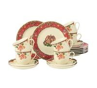 Seltmann Weiden Kaffeeservice 18-TLG. Marieluise Weihnachtsnostalgie Servizio da caffè, Pezzi, Porcellana, Rosso