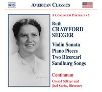Ruth Crawford Seeger Violin Sonata, Piano Pieces (Continuum) (CD) Album
