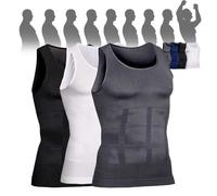 Selure Shaping Tank Men,Selure Compression Shirt,Compression Shaping Tank 2.0 Top Mens Big And Tall(Black+White+Gray,X-Large)