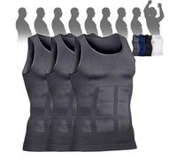 Selure Shaping Tank Men,Selure Compression Shirt,Compression Shaping Tank 2.0 Top Mens Big And Tall(3 Gray,X-Large)