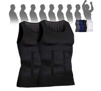 Selure Shaping Tank Men,Selure Compression Shirt,Compression Shaping Tank 2.0 Top Mens Big And Tall(2 Black,X-Large)