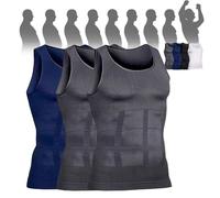 Selure Shaping Tank Men,Selure Compression Shirt,Compression Shaping Tank 2.0 Top Mens Big And Tall(White+2 Gray,X-Large)