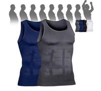 Selure Shaping Tank Men,Selure Compression Shirt,Compression Shaping Tank 2.0 Top Mens Big And Tall(Blue+Gray,X-Large)