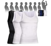 Selure Shaping Tank Men,Selure Compression Shirt,Compression Shaping Tank 2.0 Top Mens Big And Tall(Black+2 White,X-Large)
