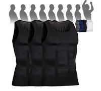 Selure Shaping Tank Men,Selure Compression Shirt,Compression Shaping Tank 2.0 Top Mens Big And Tall(Black+2 Gray,X-Large)