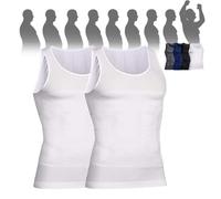Selure Shaping Tank Men,Selure Compression Shirt,Compression Shaping Tank 2.0 Top Mens Big And Tall(2 White,X-Large)